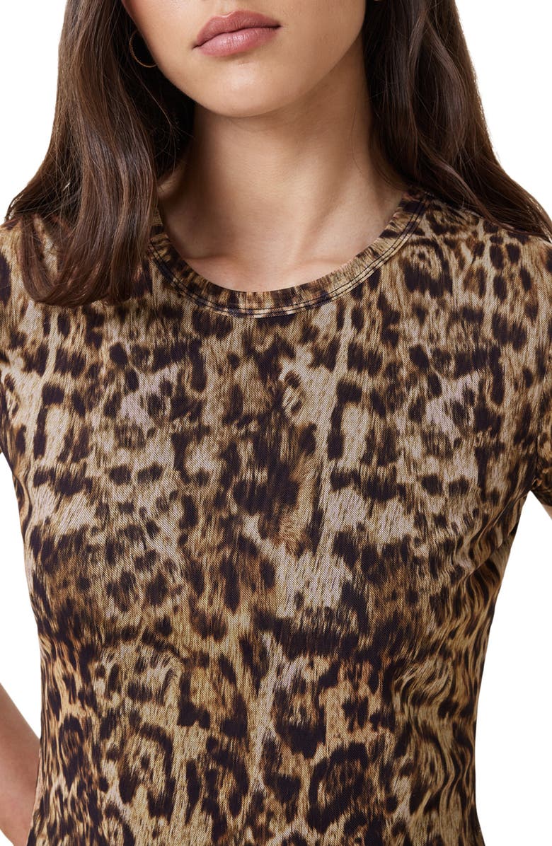 AllSaints Ellie Leopard Print Mesh T-Shirt, Alternate, color,