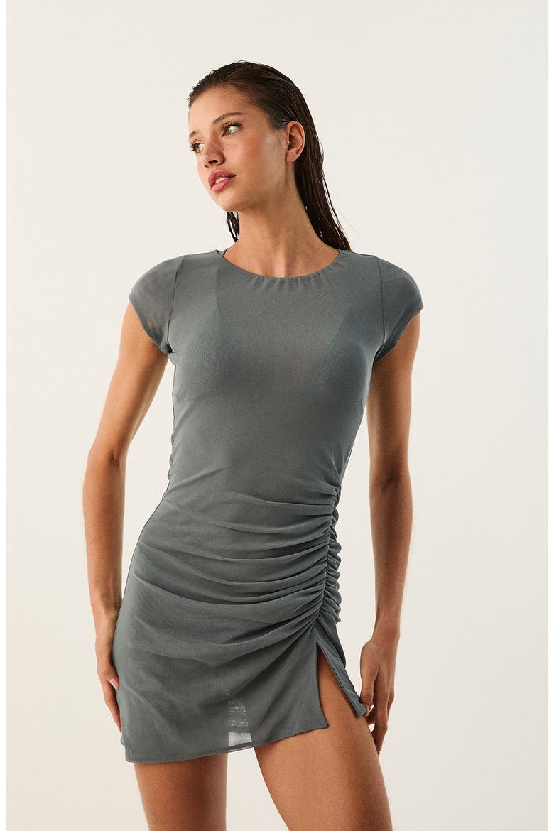 Sui Mesh Cover-Up Dress, Alternate, color, GREY