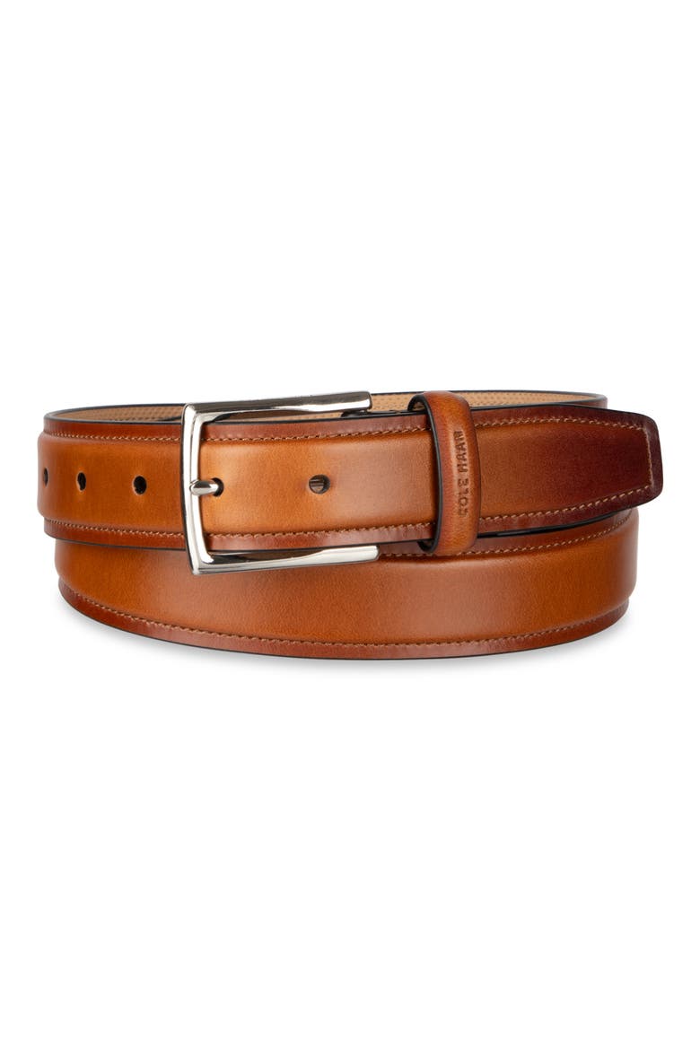Burnished Edge Leather Belt, Alternate, color, BRITSH TAN