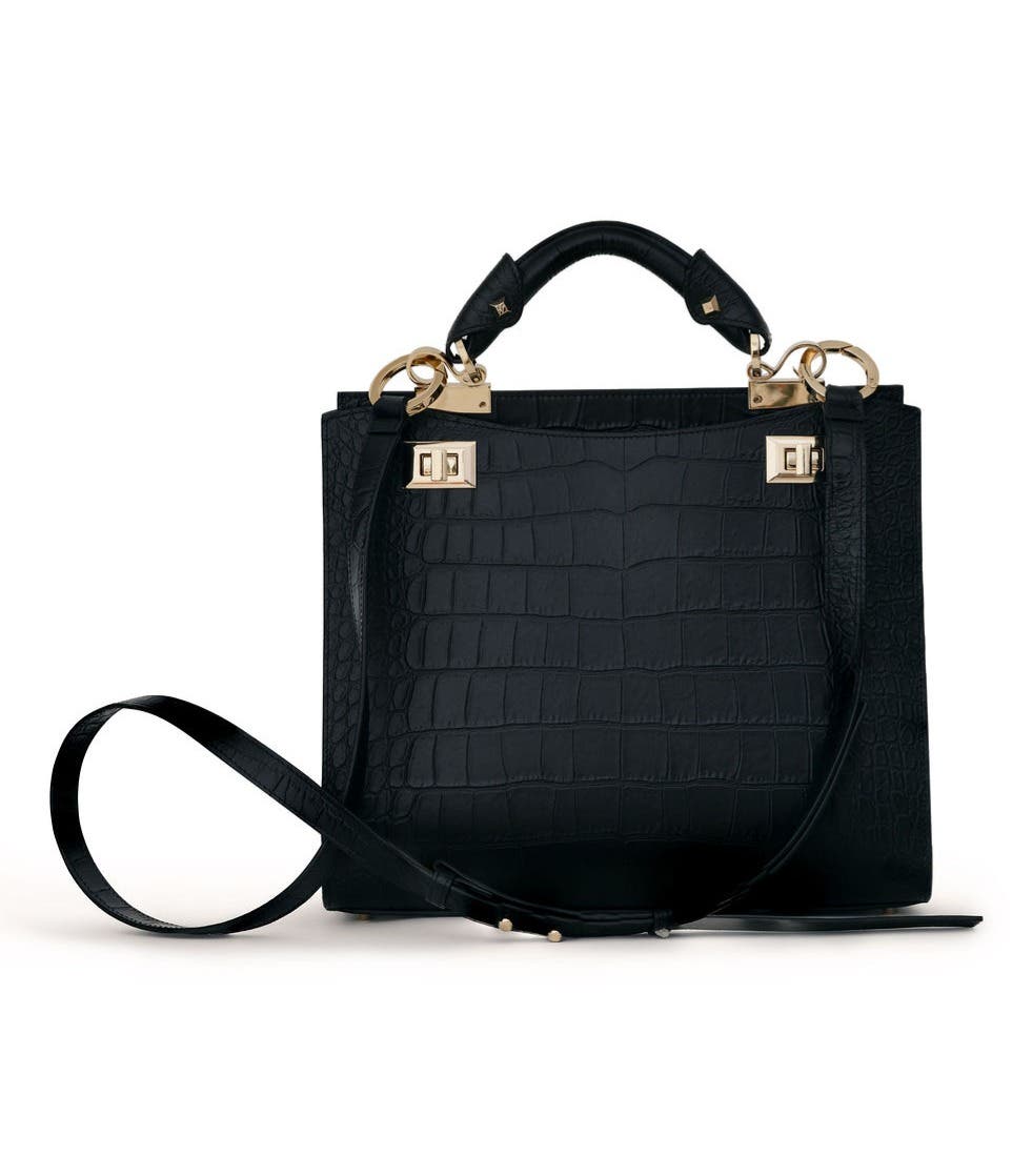 VIE LORIE Veronika Top Handle Bag, Alternate, color, Onyx