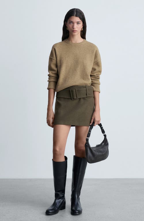 MANGO MANGO CUFFED SLEEVE CREWNECK SWEATER