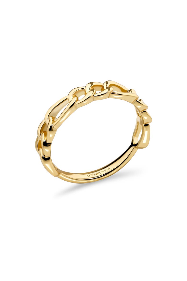 Figaro Link Ring, Alternate, color, GOLD