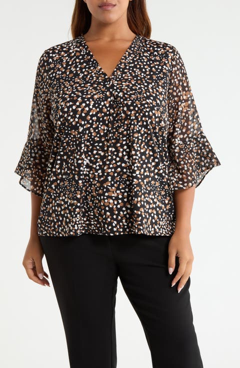 Split Neck Mixed Media Top
