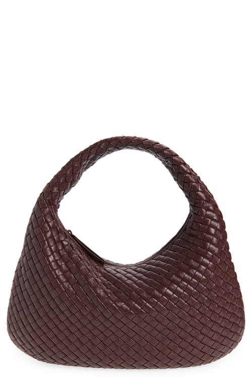 Bottega Veneta Borsa Intrecciato Leather Shoulder Bag in 6147 Deep Mahogany-Mb at Nordstrom