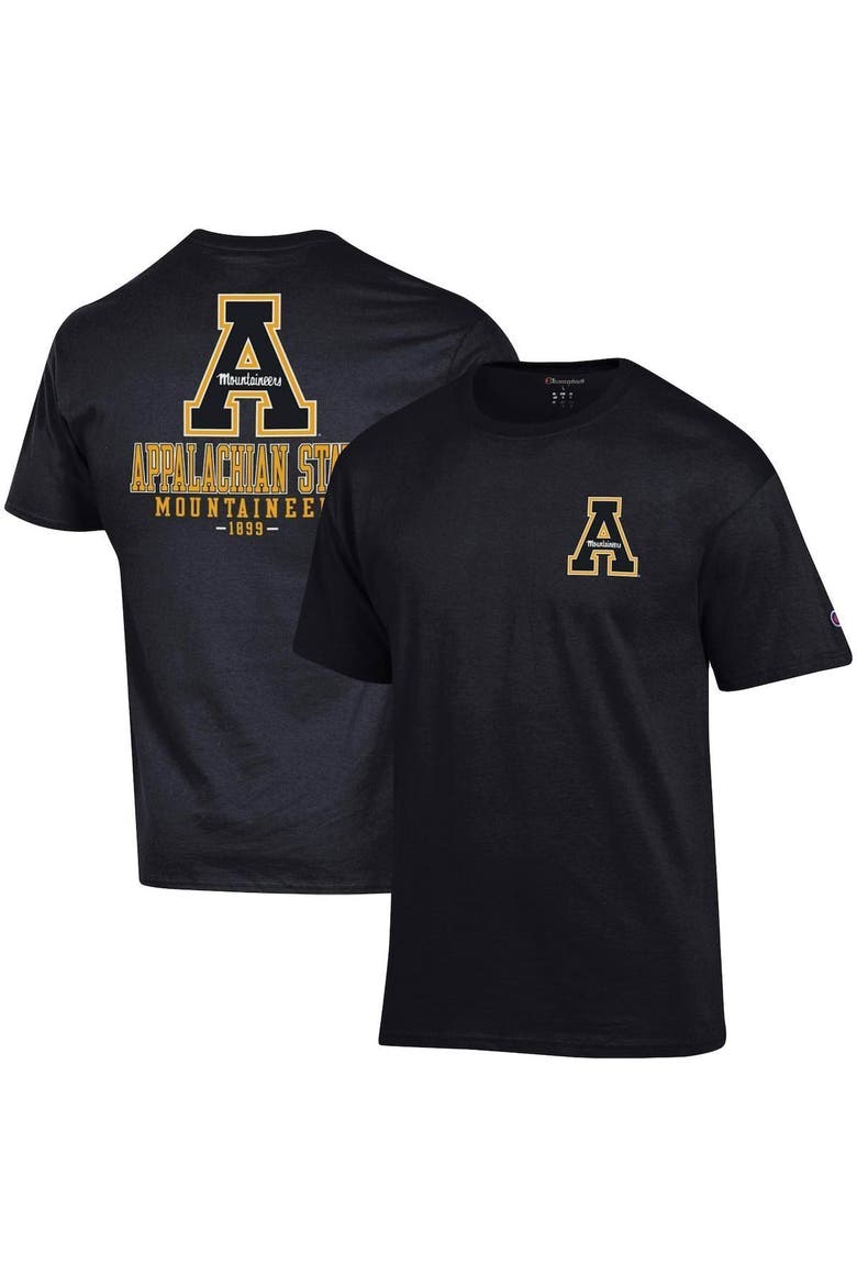 Men's Champion Black Appalachian State Mountaineers Stack 2-Hit T-Shirt, Alternate, color, Black