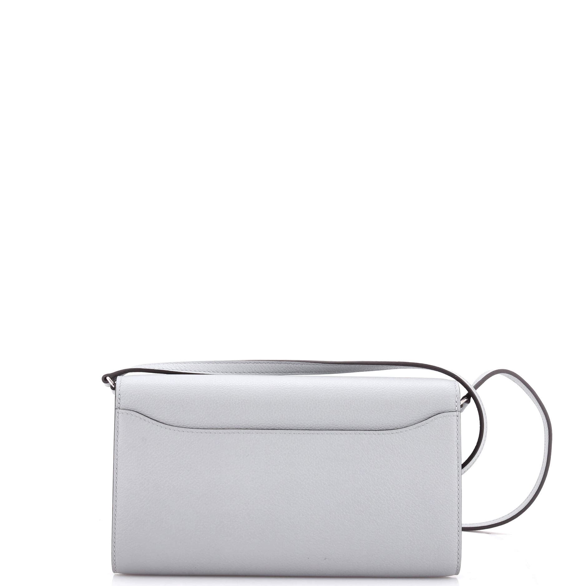 Pre-Owned Hermes Constance To Go Wallet Evercolor, Alternate, color, Bleu Glacier