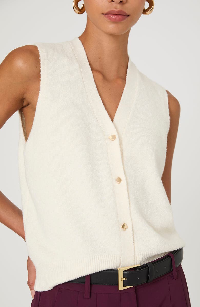 French Connection Vhari Sweater Vest, Alternate, color, Porcelain Cream
