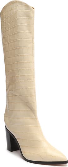 Maryana Pointed Toe Block Heel Knee High Boot