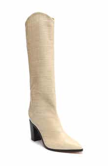 Maryana Pointed Toe Block Heel Knee High Boot