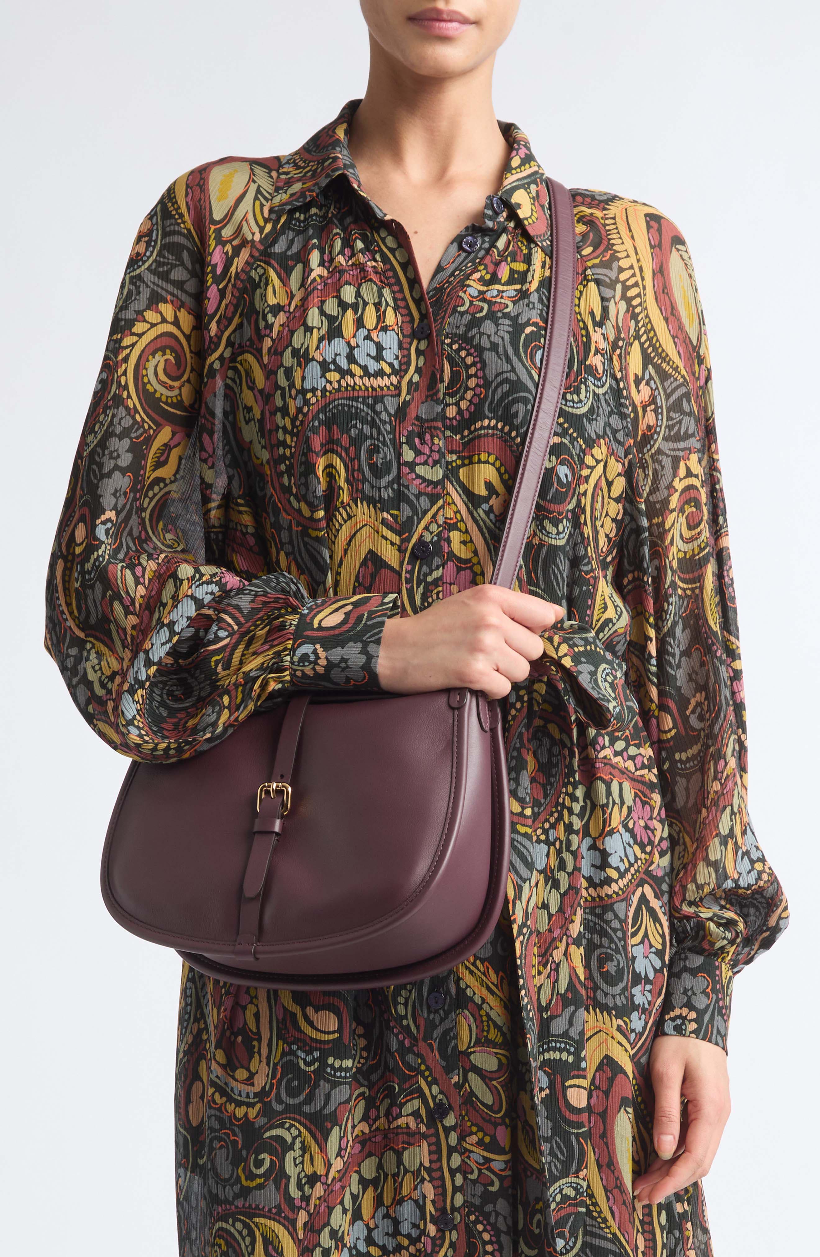 Leather Hobo Bag, Alternate, color, WINE COLOUR