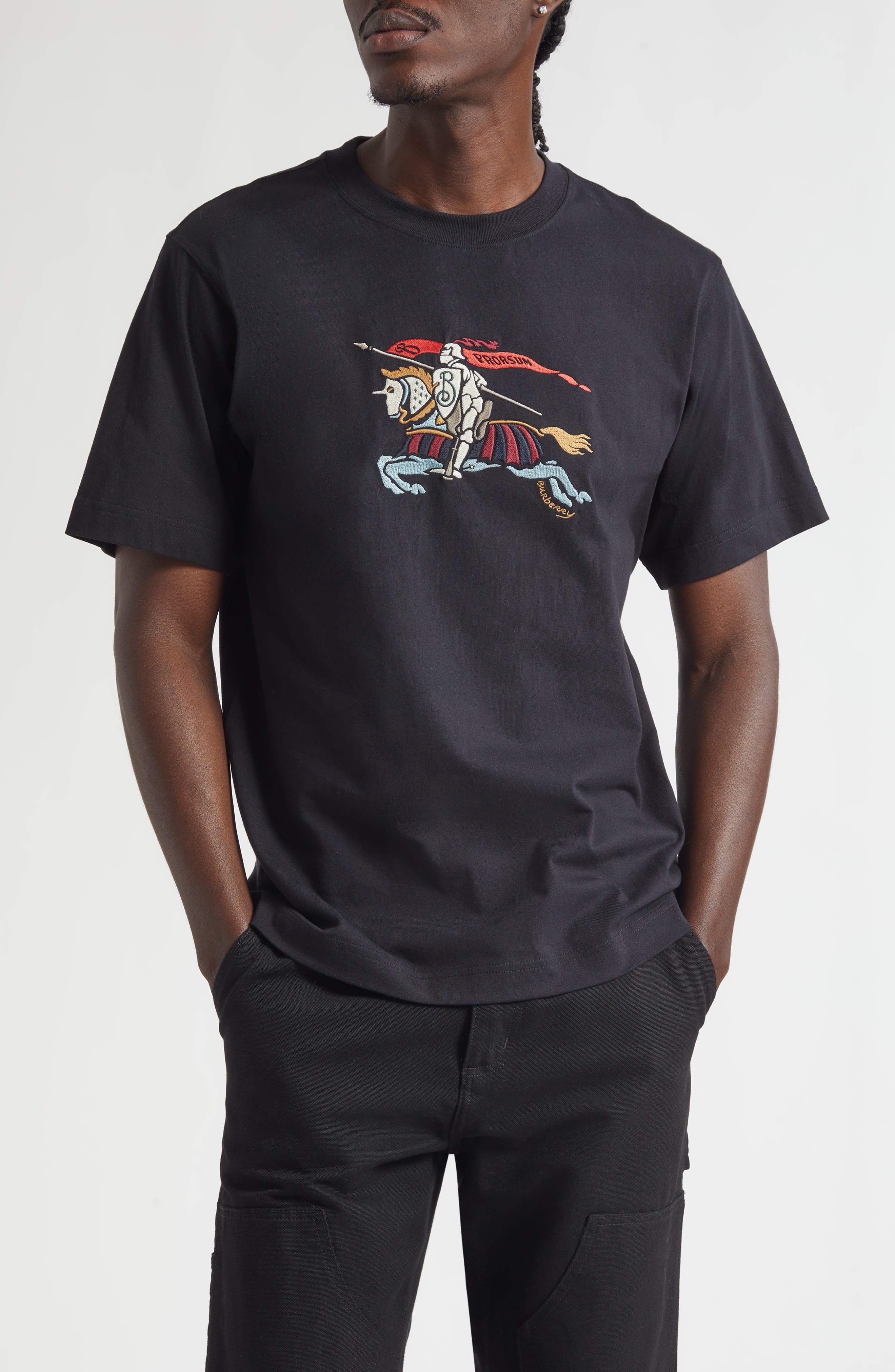 BURBERRY◆Tシャツ/L/コットン/BLK/8028943