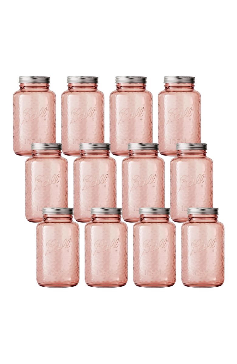 Ball Vintage Glass Mason Jars, 32 Ounce, Pack of 12, Main, color, Rose
