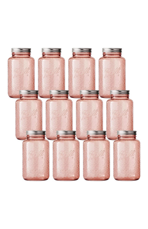 Vintage Glass Mason Jars, 32 Ounce, Pack of 12