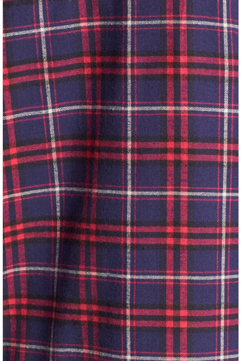 Plaid Cotton Flannel Shirt, Alternate, color, NAVY COMBO