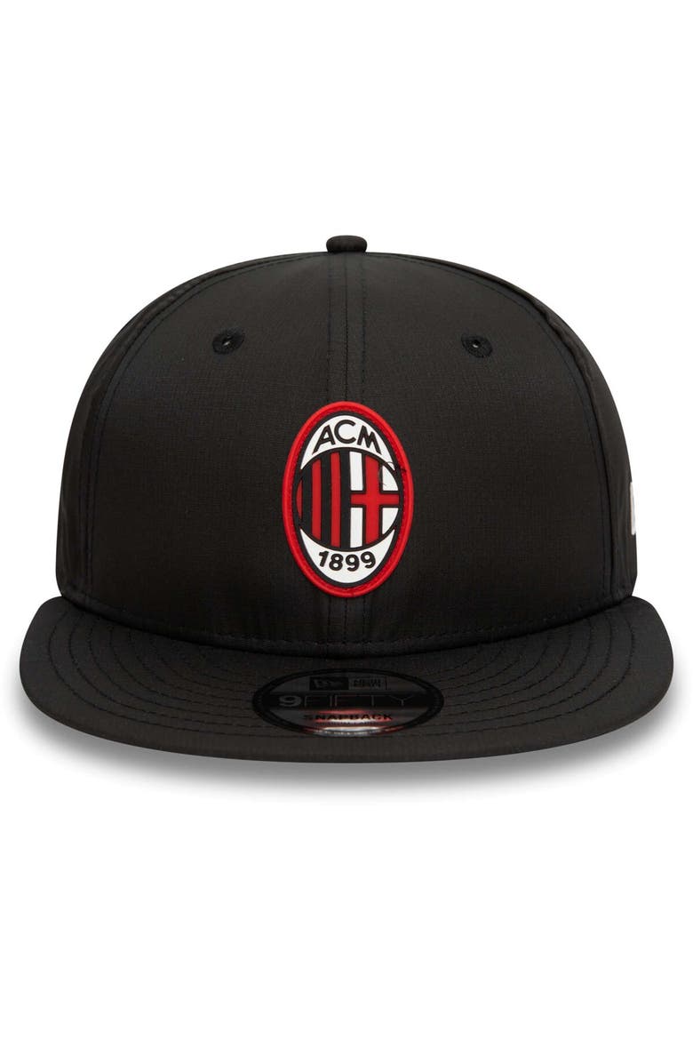 Men's New Era Black AC Milan Ripstop 9FIFTY Snapback Hat, Alternate, color, Black