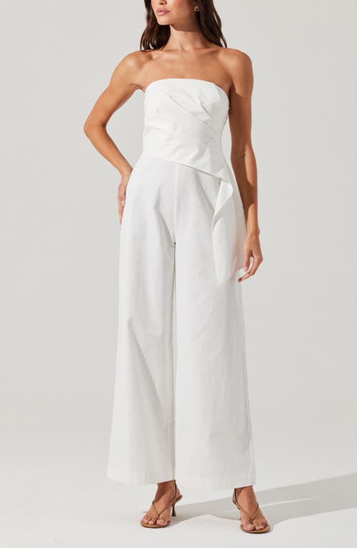 Astr The Label Maciel Strapless Cotton Jumpsuit