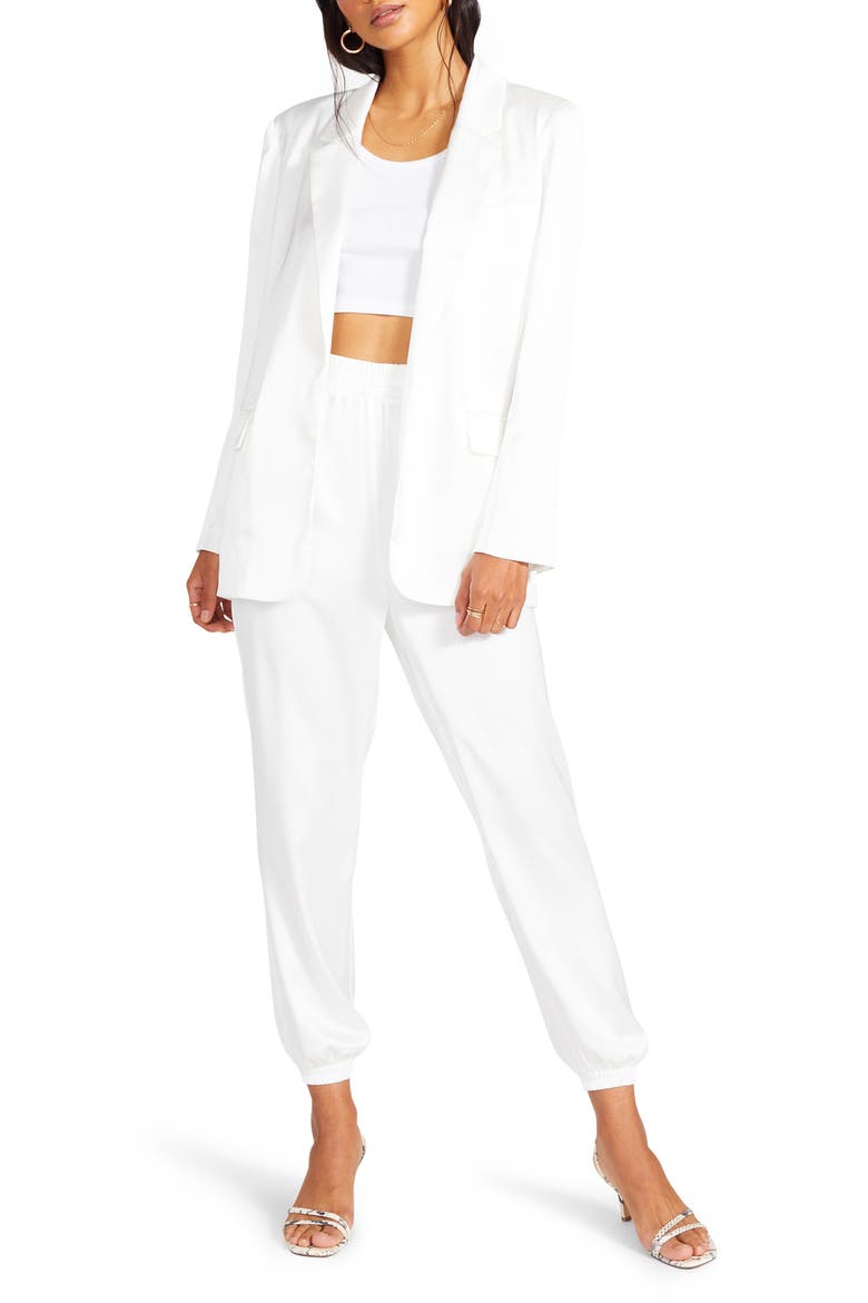 BB Dakota Smooth Talk Satin Blazer, Alternate, color, WHITE