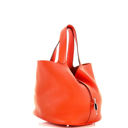 Pre-owned Hermes Hermes Picotin Lock Bag Clemence Gm In Orange