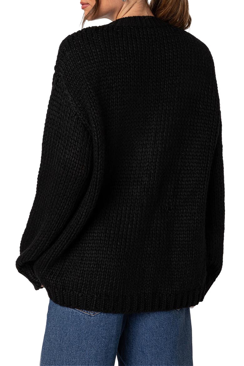 Anina Oversize Cardigan, Alternate, color, BLACK