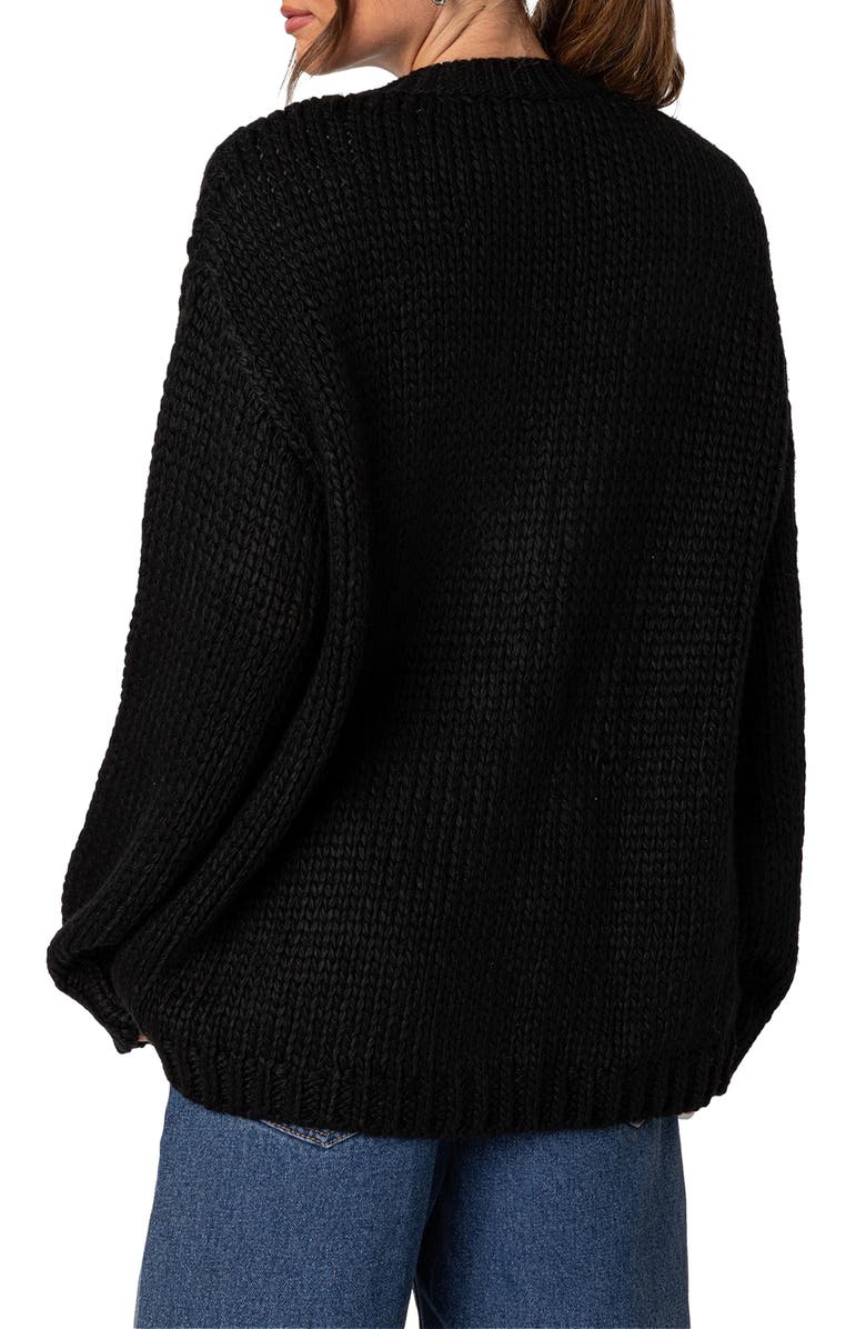 EDIKTED Anina Oversize Cardigan, Alternate, color, Black