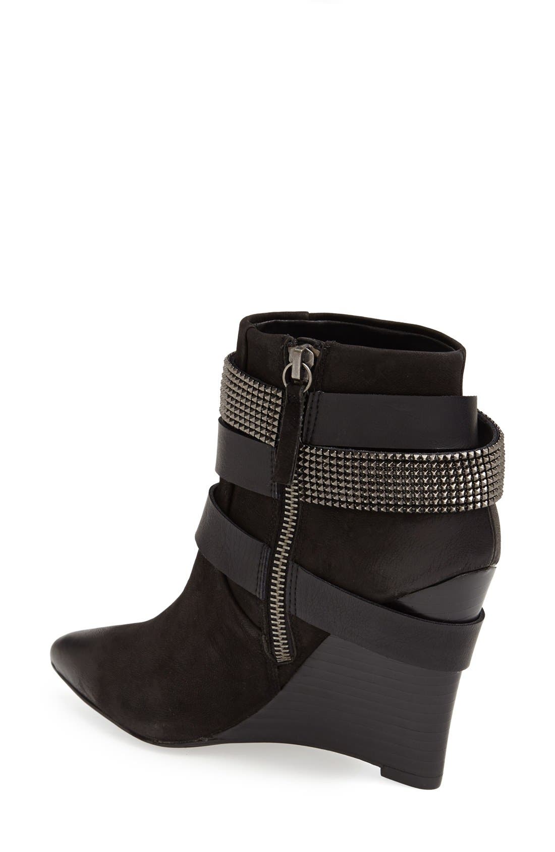 'Andy' Wedge Bootie, Alternate, color, BLACK