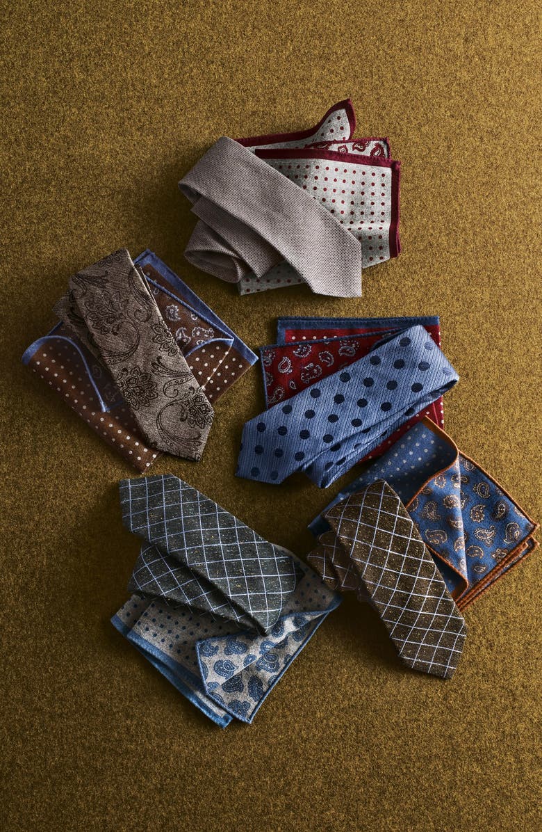 Ted Baker London Windowpane Silk Blend Tie, Alternate, color,