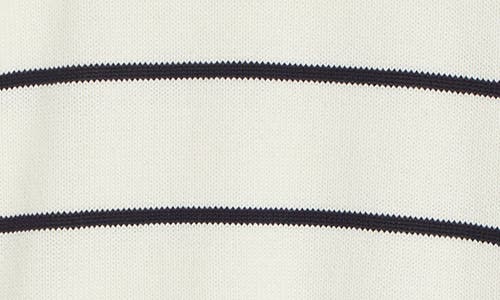 Madewell Striped Ribbed-sleeve Sweater Navy Stripe Combo In White