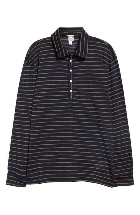 Stripe Long Sleeve Polo