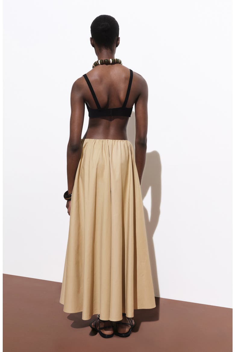 Cotton Blend Maxi Skirt, Alternate, color, BEIGE