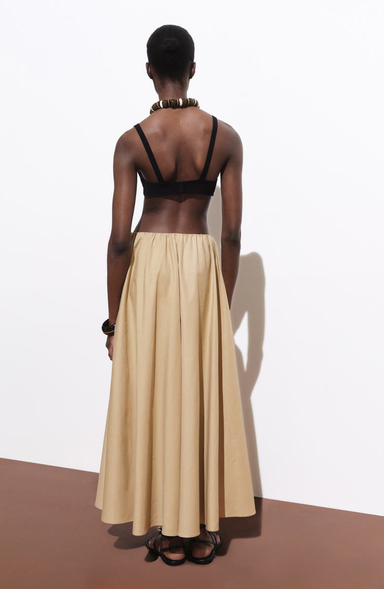 MANGO Cotton Blend Maxi Skirt, Alternate, color, Beige