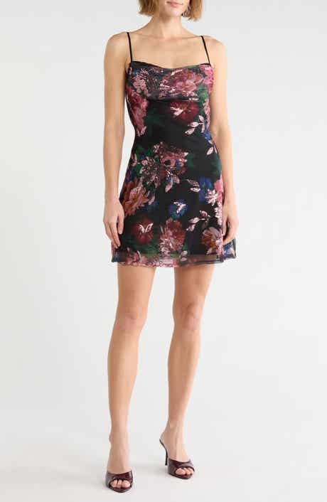 Floral Mesh Sequin Minidress
