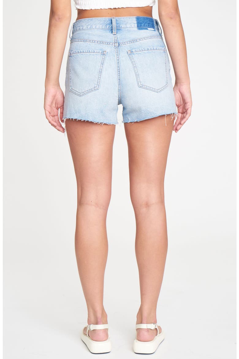 Troublemaker High Waist Distressed Denim Cutoff Shorts, Alternate, color, ICE CREAM VINTAGE