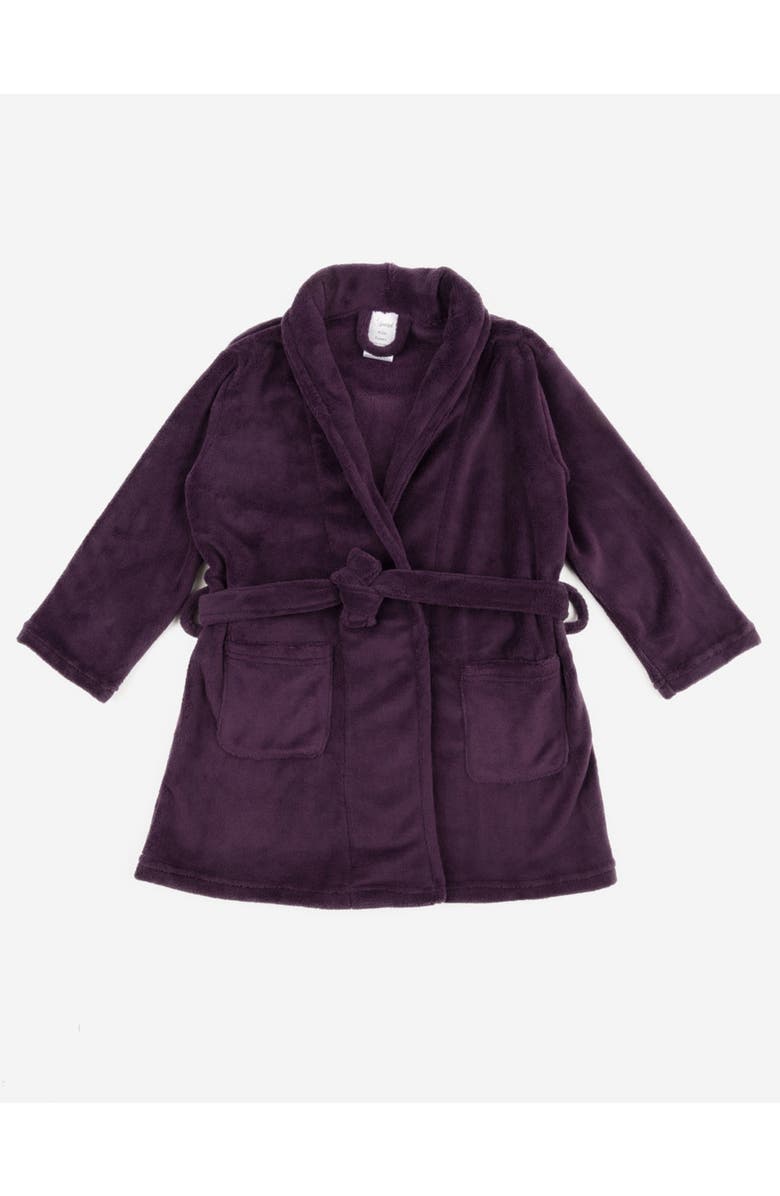 Leveret Kids Fleece Robe, Shawl Collar, Solid Colors, Alternate, color, Purple