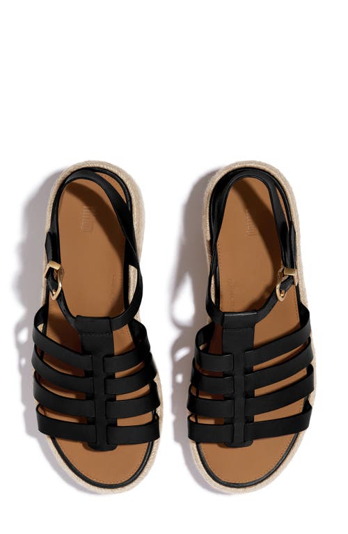 Fitflop Espadrille Platform Wedge Sandal In Black