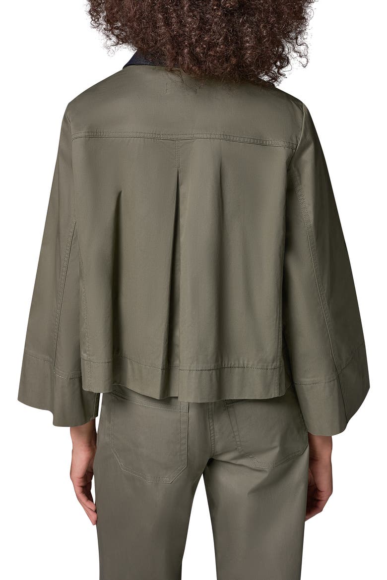 Twill Bell Sleeve Trapeze Shirtjacket, Alternate, color, SAGE