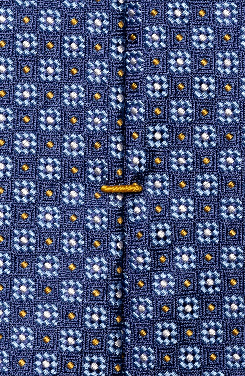 Eton Micro Floral Silk Tie, Alternate, color, Dark Blue