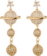 EYE CANDY LOS ANGELES Saturn Cubic Zirconia Drop Earrings
