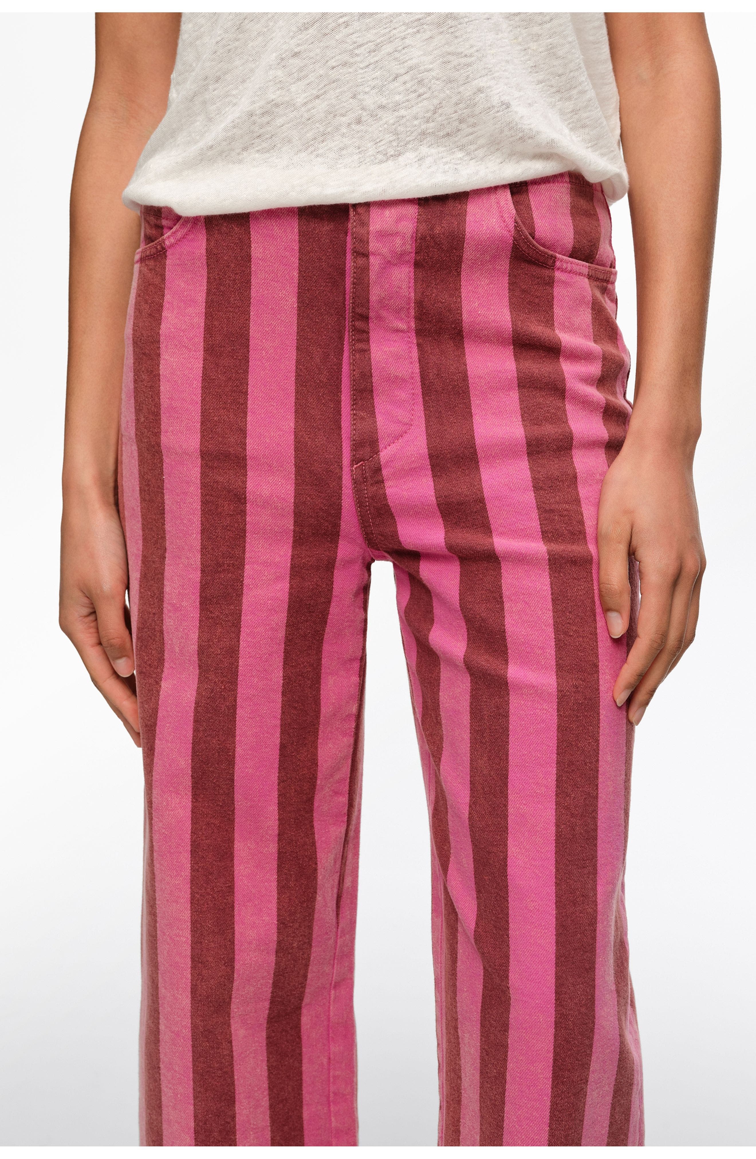 Low-Rise 5-Pocket -Striped Denim Trousers - image 2