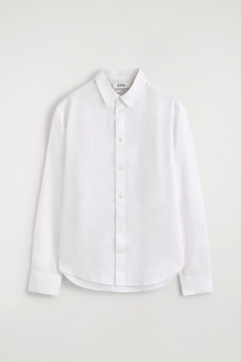 Relaxed Linen Shirt, Main, color, WHITE