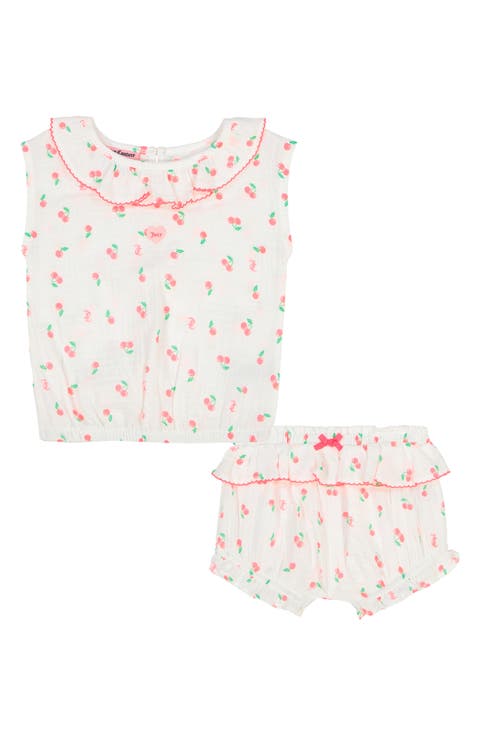 2-Piece Ruffle Trim Cherry Print Set (Baby)