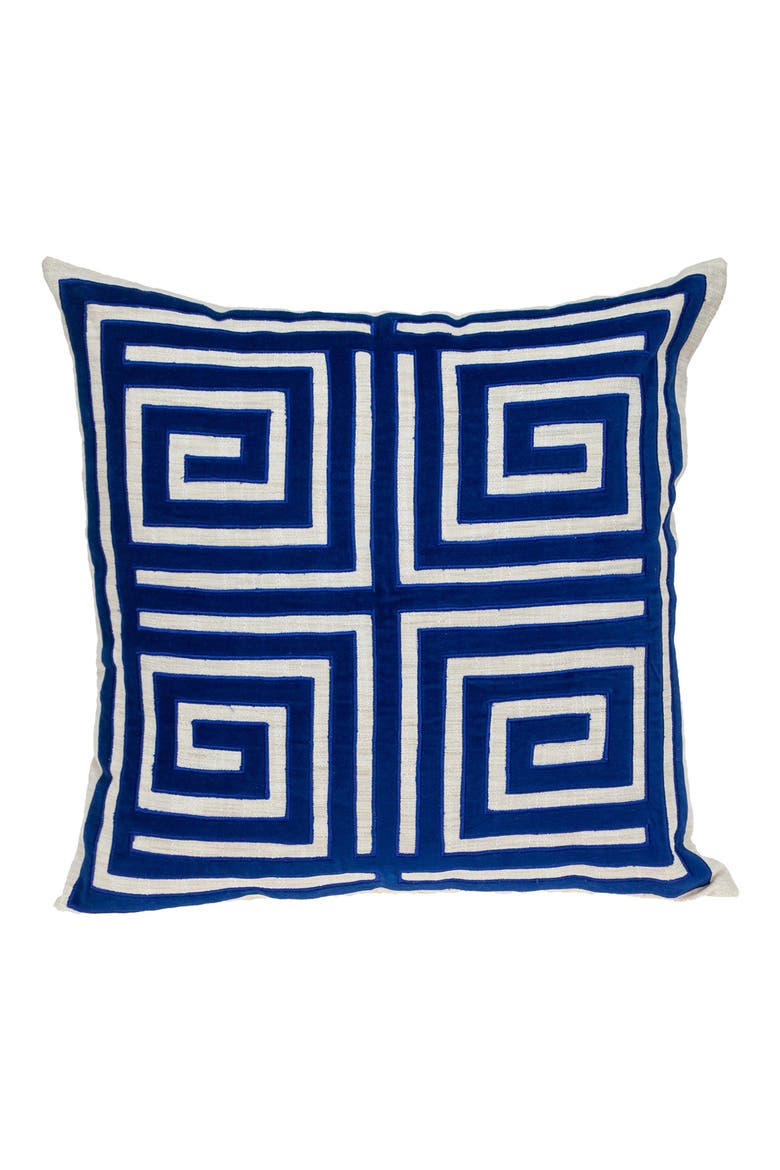 Gio Cotton Velvet Throw Pillow, Main, color, BLUE