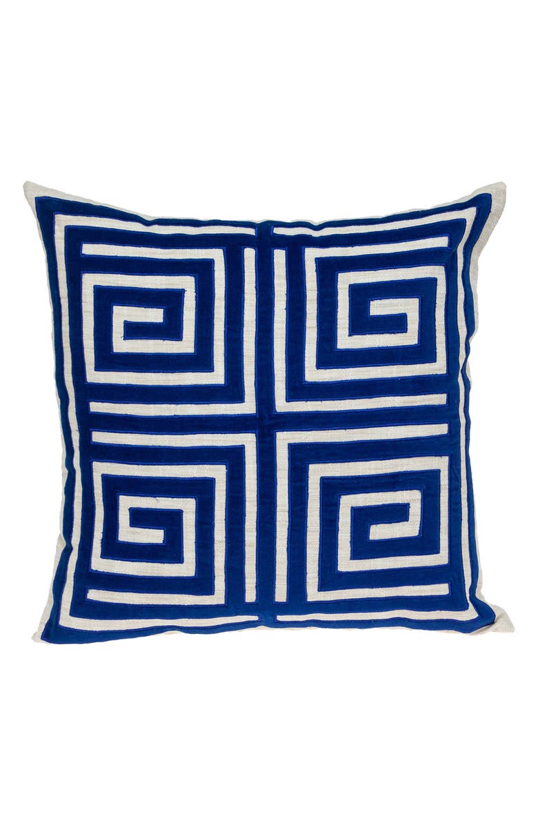PARKLAND COLLECTION Gio Cotton Velvet Throw Pillow, Main, color, Blue