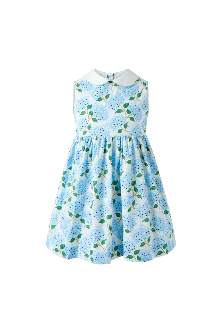 Hydrangea Peter Pan Collar Dress, Main, color, Blue