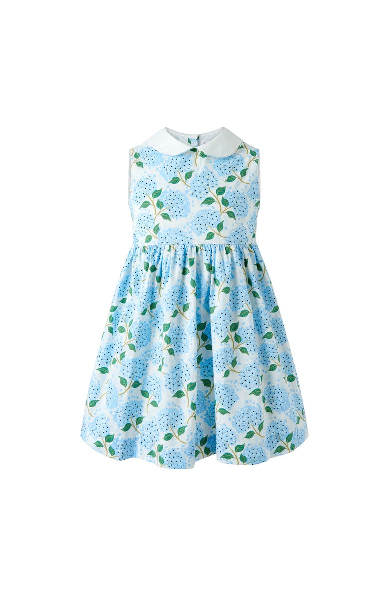 Rachel Riley Hydrangea Peter Pan Collar Dress, Main, color, Blue