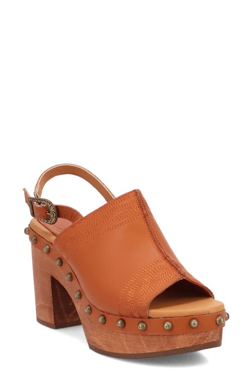 Dingo Clover Slingback Platform Sandal in Russet 