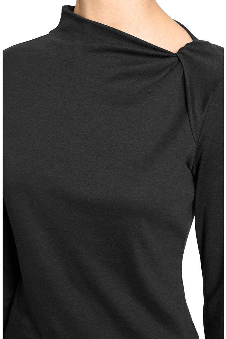 Twistet Slash Neck Top, Alternate, color, BLACK