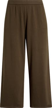 Eileen Fisher Garment Dyed Organic Cotton Terry Wide Leg Pants