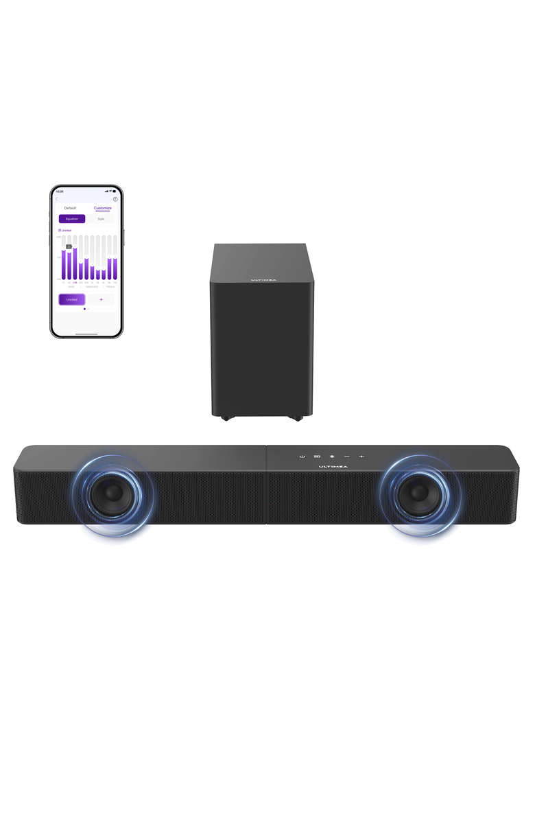 Ultimea Poseidon R3T 2.1ch Soundbar with Wireless Subwoofer, Main, color, Black
