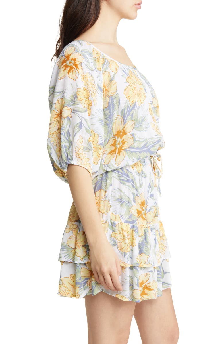 Rip Curl Always Floral Bubble Hem Top, Alternate, color, White