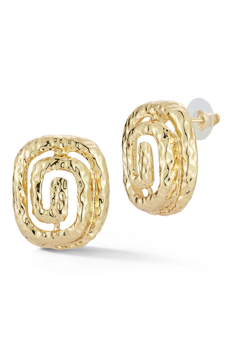 Swirl Stud Earrings, Main, color, GOLD